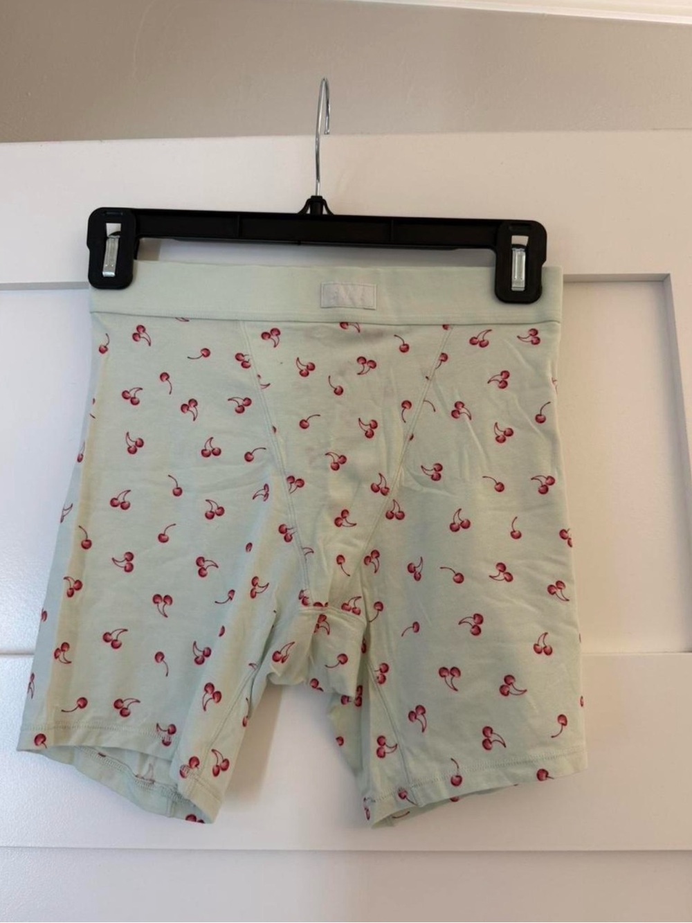 SKIMS Mint Green Cherry-Print Boxer Shorts